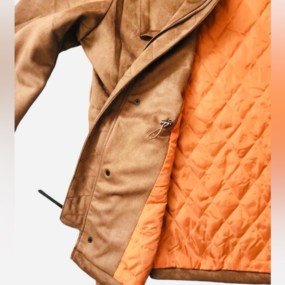 Robert Graham Gentleman Suede Cargo Field Jacket in Cognac/Tan Color Size: Small - Picture 3 of 6